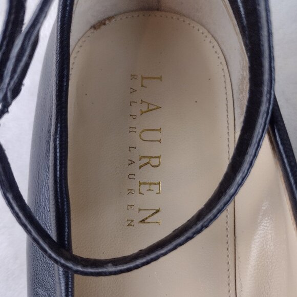 Lauren Ralph Lauren Black Ankle Strap Flats - Picture 3 of 5
